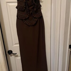 Chic Strapless Brown Dress